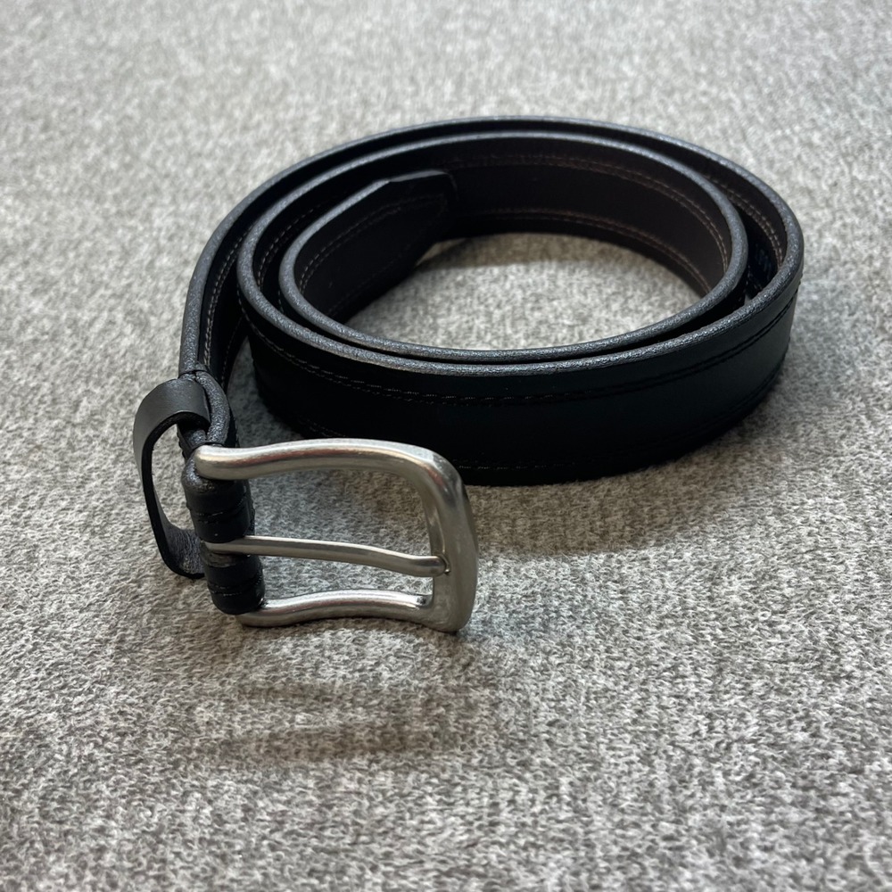 Vintage Bison Mens Black American Bison Leather Belt 36‎ Made in USA 1991